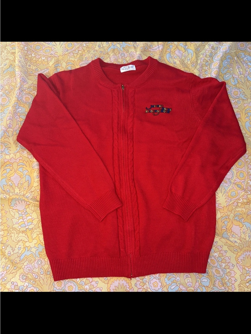 Mister Rogers Neighborhood Red Cardigan Sweater Size XXL Full Zip